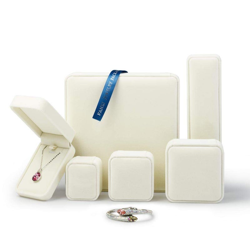 Oirlv Velvet Bracelet Gift Boxes White Bangle Display Jewelry Box - Image 2